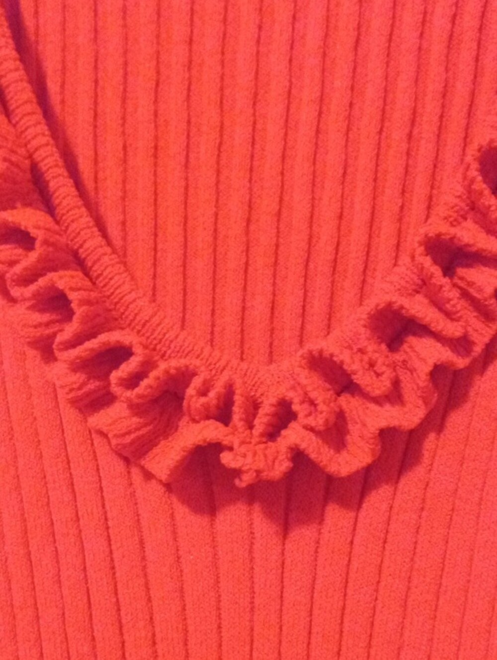 Kenar Bright Red Ruffle-Trim Ribbed Tank - Picture 4 of 4